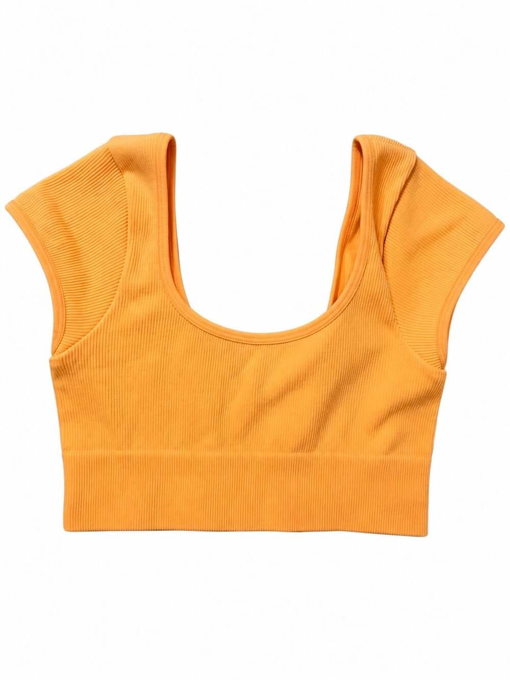 Anwnd Crop Top Size S/M Orange Seamless Ribbed